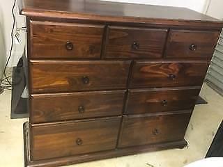 Chest of Drawers. Solid Timber. Lockable Drawer