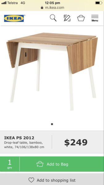 bamboo dining table (drop leaf) IKEA PS 2012