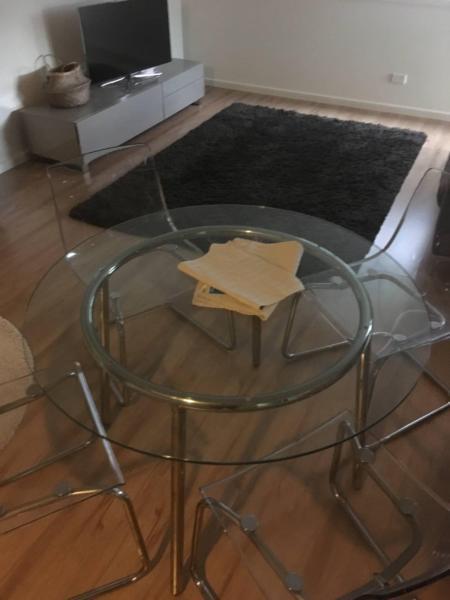Ikea SALMI Glass table and 4 chairs