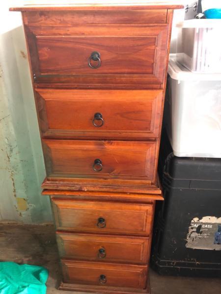 Solid Wood Bedside Tables and Tall Boys 2 of each