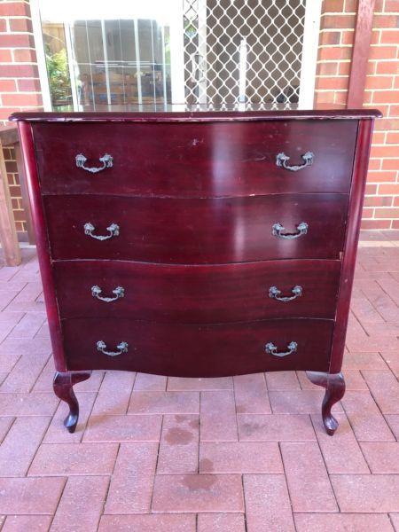 Rosewood Queen Anne Chest of Drawers