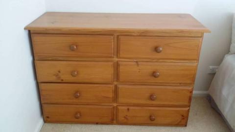 vintage pine chest of drawers with mirror
