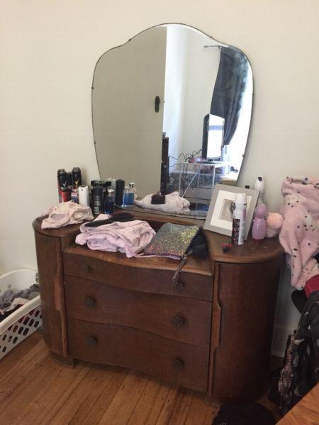 Art Deco dresser / cabinet with mirror