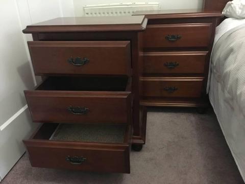 Bedside Drawers (x 2) and Matching QS bedhead and bedend