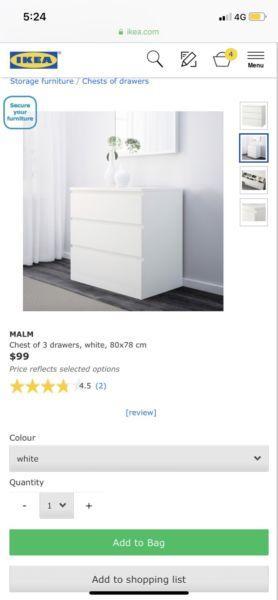 Wanted: Chest of drawers IKEA MALM
