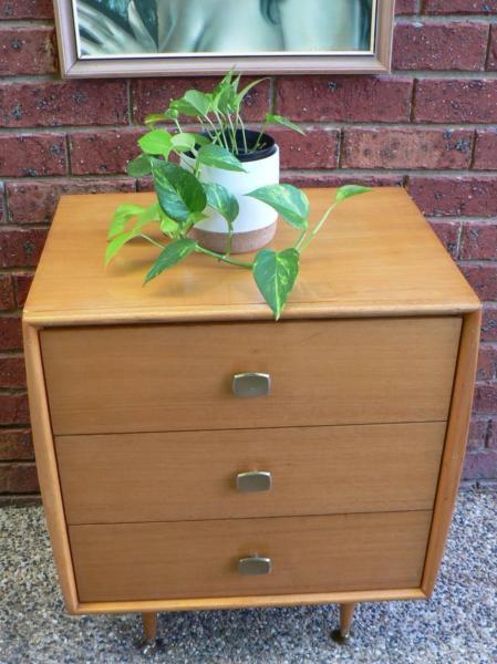 Retro Vintage Chest of Drawers Bedside Table by Alrob circa 1960