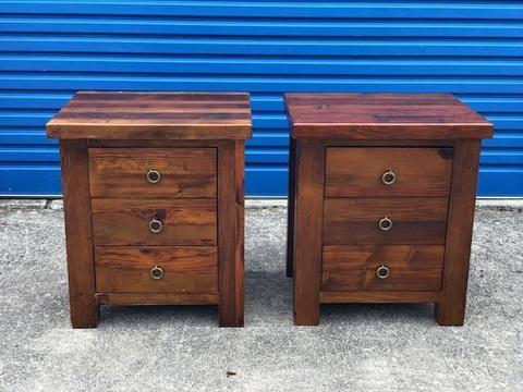 FREE DELIVERY! Solid Wood Rustic Bedsides Chest Of Drawers