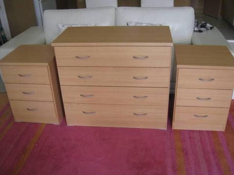 Chest of drawers & 2 bedsides