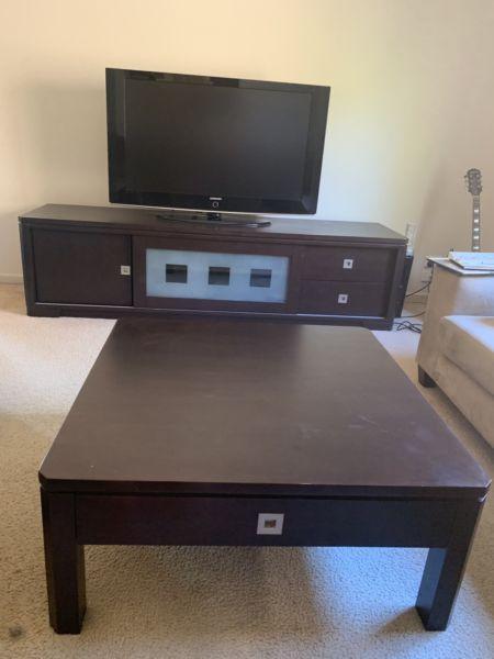Entertainment unit and matching coffee table