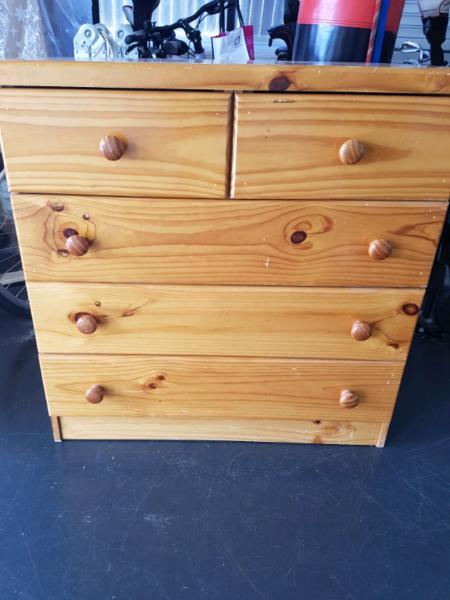 Pine Furniture - 'Lowboy' with 5 drawers