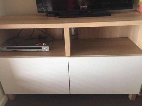 IKEA Besta TV Bench/Unit White Oak Stained