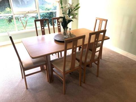 Wooden Dining Table 6 chairs