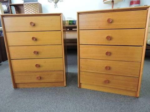 Retro Vintage Chest of Drawers Dresser Sideboard by ALROB x 2