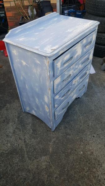 Bespoke French provincial shabbychic tallboy made of solid timber