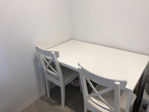 Set of dining table and 2 dining chairs
