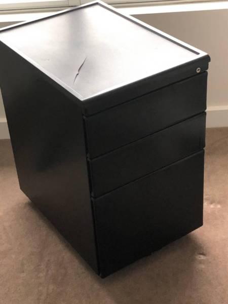 Mobile black study/office drawers