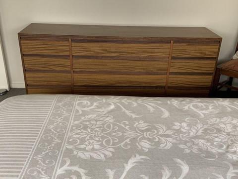 Bedroom Suite ,wooden chest of drawer, wooden bed head