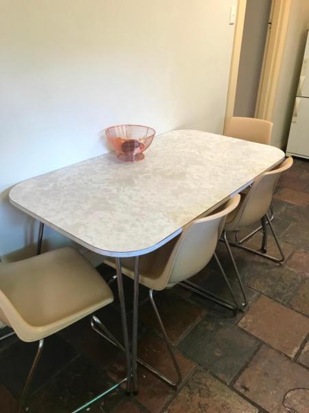 Retro dining table and chairs set