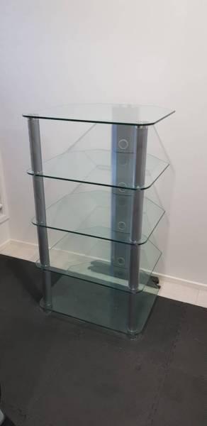 5 Tier Glass TV / Audio Stand - near new