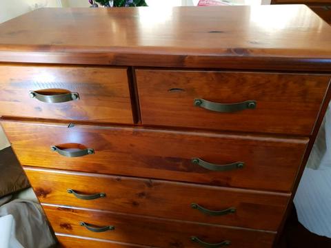 BRAND new 5 Drawer Tallboy and Bedsides