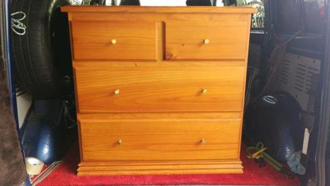 Solid timber chest of drawers tallboy