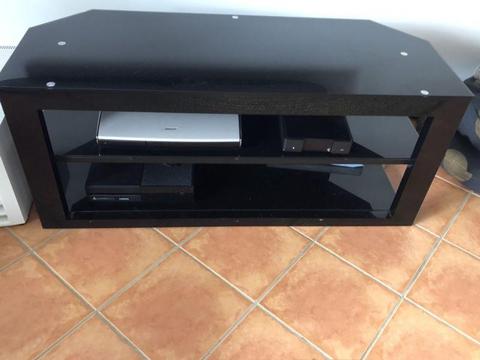 TV Unit - Black with Glass top