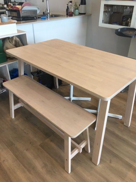 Dining table, bench and two kids chairs