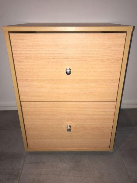 As-New Timber Filing Cabinet - 2 drawers