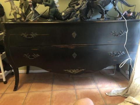 Black french boulle chest of drawers