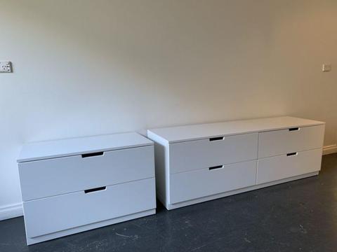 White Drawers - low profile - 1x2 and 2x2 drawers