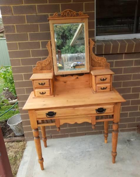 antique small dresser and chair