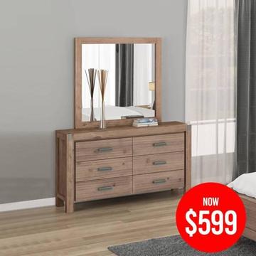 Solid Wood Dresser with Mirror ON SALE - Nowra