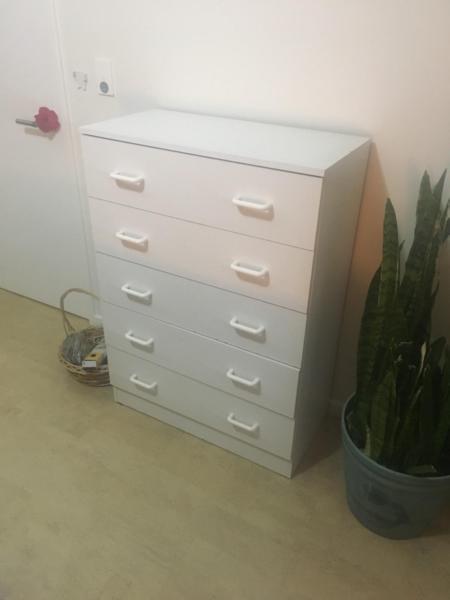 Get organised with this large white chest of drawers