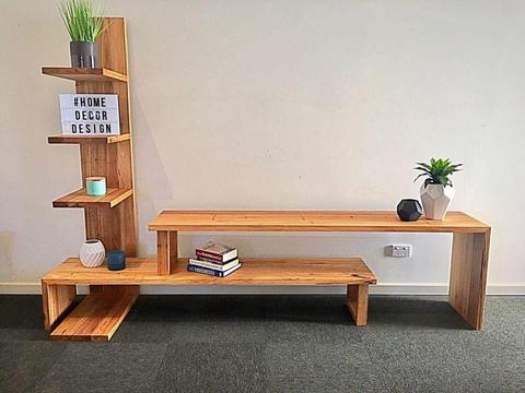 Recycled Wormy chestnut extendable entertainment unit