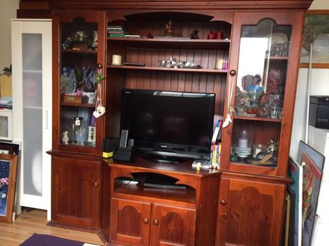 Solid timber tv unit/ wall unit