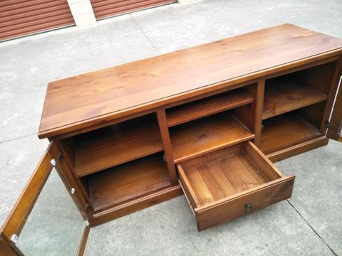 Entertainment Unit includes safe bolted in to bottom right shelf