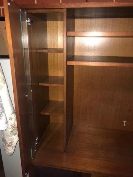 3 separate pieces - Timber and glass entertainment unit