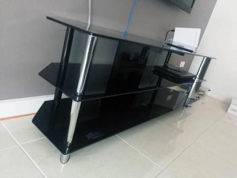 TV unit Tempered Black Glass TV unit shelving etc
