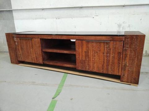 BLACK GLASS ENTERTAINMENT UNIT - REDUCED TO CLEAR