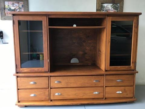 Entertainment Unit. 2 piece solid timber