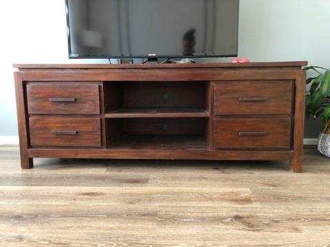 SOLID TIMBER TV UNIT SIDEBOARD