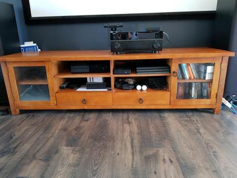 Solid timber entertainment unit