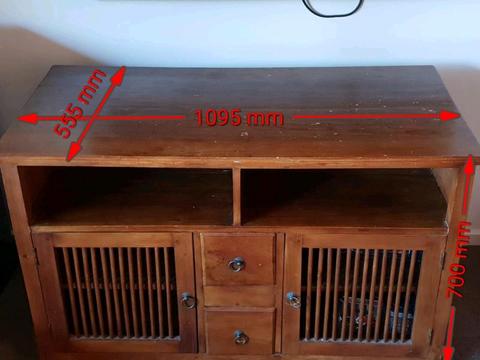 Balinese style solid teak wood tv console