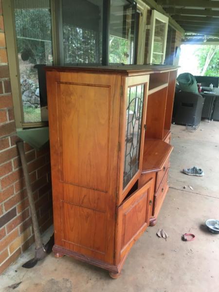 Solid dove tailed timber tv unit