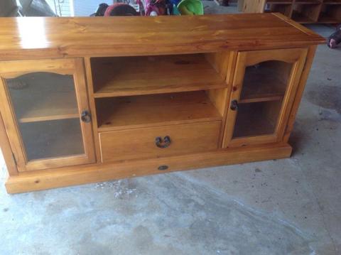 Glass and solid wood TV Cabinet