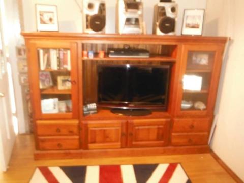 ##LOOK- SOLID WOOD TV ENTERTAINMENT UNIT CABINET- CHEAP##