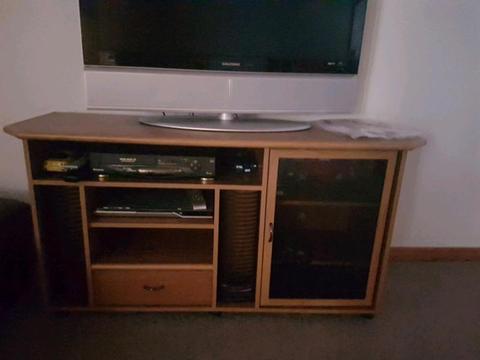TV Unit with Glass Display Cabinet
