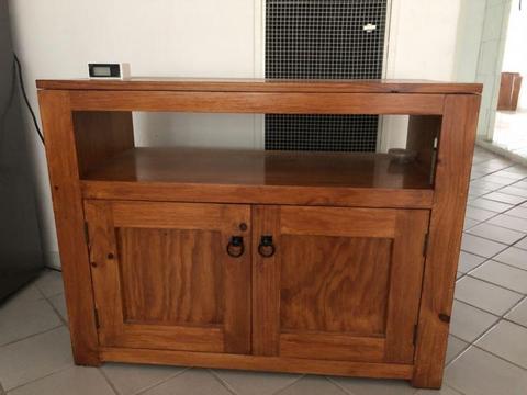 Tv unit with storage wooden