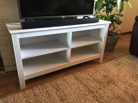 TV Bench - White, 2 Shelf