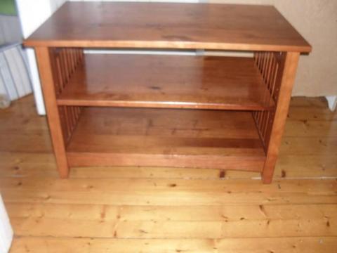 TV CABINET 1 SHELF OR COFFEE TABLE SOLID HARDWOOD BROWN